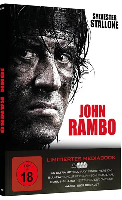 John Rambo - Uncut - 4K Ultra HD + Blu-ray - Limited Mediabook - NEU - Bild 1 von 2