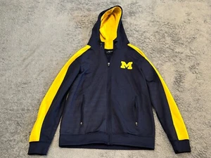 Michigan Wolverines Full-Zip Hoodie Mens Small Blue Colosseum Sports Sweatshirt - Picture 1 of 5