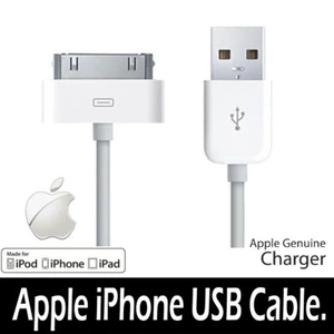 Genuine Charging Cable Charger Lead for Apple iPhone 4,4S,3GS,iPod,iPad2&1 - Picture 1 of 5