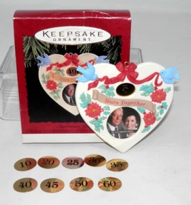 Hallmark Anniversary Year Photo Holder +Year Inserts Ornament 1995 Personalize - Picture 1 of 8