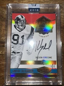 2018 Kevin Greene Panini Honors/Plates And Patches 1/1 Auto Last Auto HOF RIP - Picture 1 of 2
