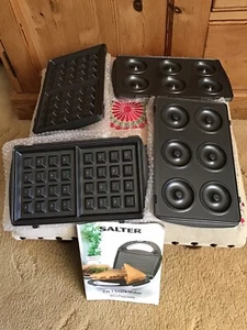 New Salter 3 in 1 Snack Sandwich Maker Replacement Donut & Waffle Plates x 4 - Picture 1 of 7