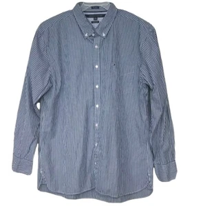 Camisa Tommy Hilfiger XXL Hombre Púrpura Rayas Cupé Sur Medida Ajuste Personalizado Años 80 2PLY - Imagen 1 de 9