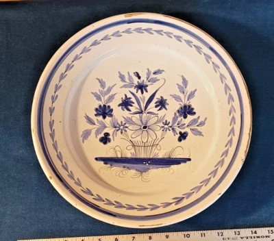 Large Antique Quimper Charger ca18th century! Adolphe Porquier 12.75" Rare. - Image 1 of 4