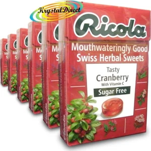 6x Ricola Tasty Cranberry Sugar Free Natural Herbal Sweets 45g - Picture 1 of 1
