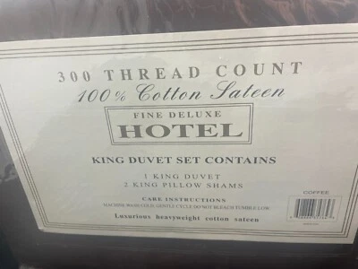 Juego de 3 edredón Fine Deluxe HOTEL King algodón satén café Foto 1 de 4
