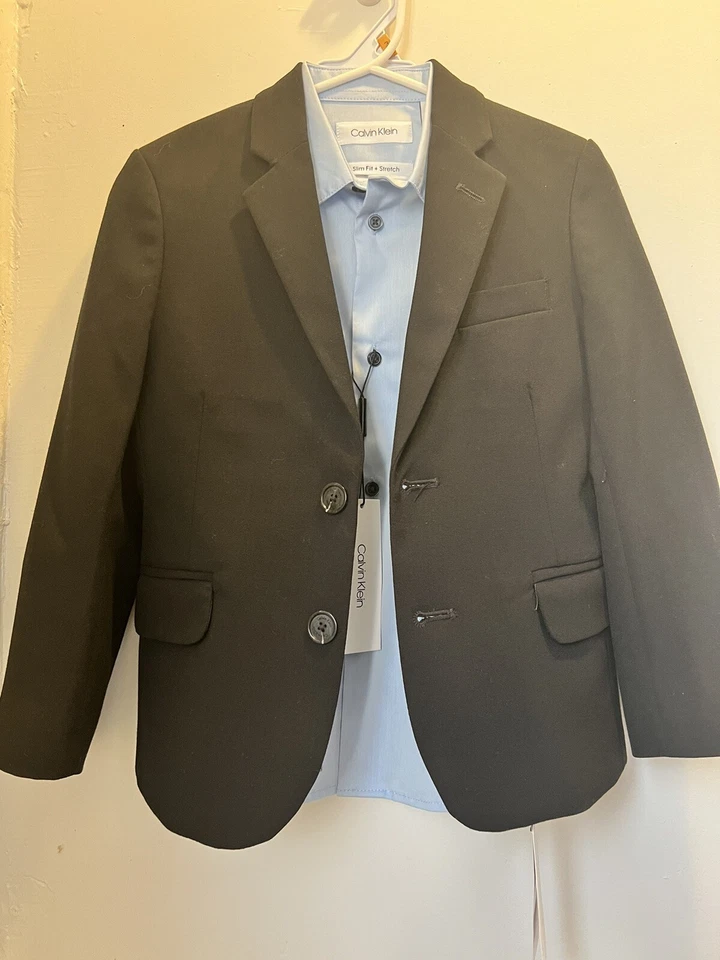 Calvin Klein Boys Blazer Suit Jacket Black Summer/Spring Sz 6 - Image 1 of 4