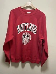 Men’s Vintage 90s UNIVERSITY OF MARYLAND TERRAPINS Crewneck TULTEX SWEATSHIRT XL - Picture 1 of 8