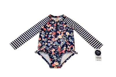 Oshkosh Baby Girl Front Zipper Swim Wear One Piece Multicolor NWT $36.00 - Image 1 of 3