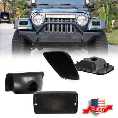 4PC Smoke Bumper Signal Fender Side Marker Lights For 1997-2006 Jeep Wrangler TJ - Image 1 of 4