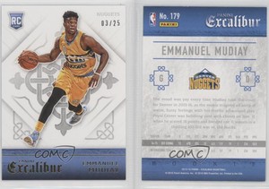 2015-16 Panini Excalibur Rookies Gold /25 Emmanuel Mudiay #179 Rookie RC