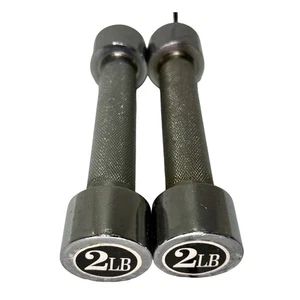 2 Pfund Metallhanteln (2er Set) gebraucht & in gutem Zustand silber schöne Qualität Pro - Bild 1 von 4