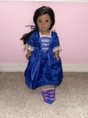 American Girl Felicity’s Christmas Gown and Stomacher Blue Dress SIN MUÑECA Foto 1 de 4