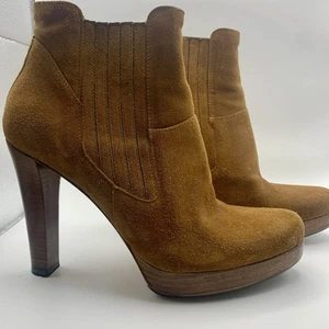 Free Lance Light Brown Suede Ankle Heel Boots Size EU 38/US 8 - Picture 1 of 11