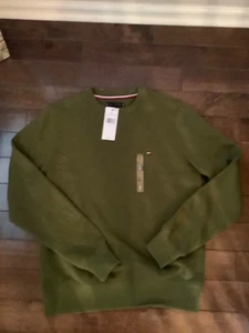NWT Mens Tommy Hilfiger Fleece Pullover Sweatshirt Small - Picture 1 of 6