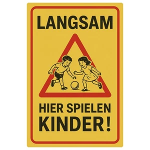 Children Attention Playful Children Metal Sign Warning Sign 20x30cm - Picture 1 of 6