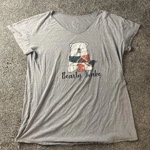 Women's Secret Treasure Sleep Shirt Bearly Awake Size 2X-3X (20W-24W) Gray - Picture 1 of 8