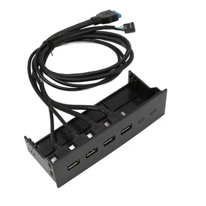 5.25in USB 3.0 Front Panel Hub 4 Ports 5Gbps High Speed 19pin USB Front Pane NEW - Zdjęcie 1 z 12