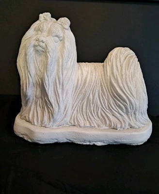 Lhasa Apso con Arcos 6" de Alto Hormigón Perro Estatua Jardín Patio Exterior Decoración Cemento Foto 1 de 4