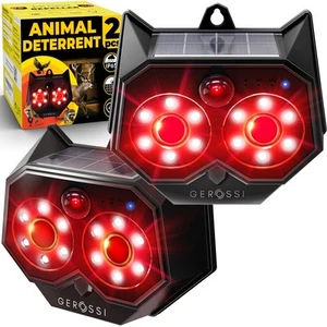 Upgraded Animal Deterrent 2 Pack - Solar Powered Design W/Motion Activated Preda - Picture 1 of 8