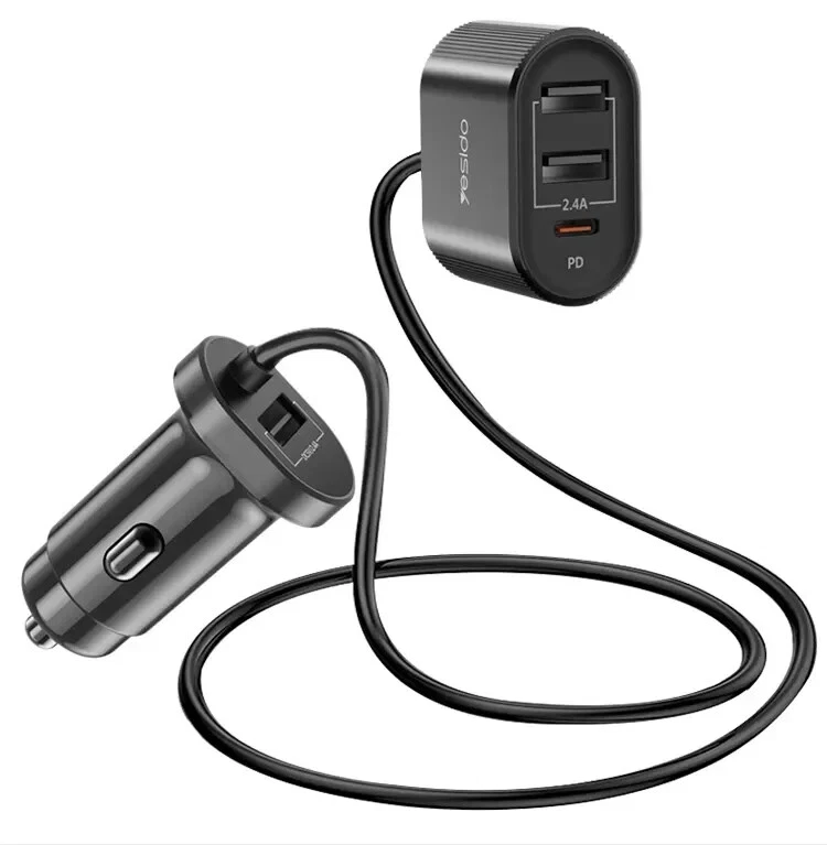 3 USB & 1 PD Type-C Car Charger 48W Fast Charge Adapter iPhone 14 13 12 Pro Max - Image 1 of 4