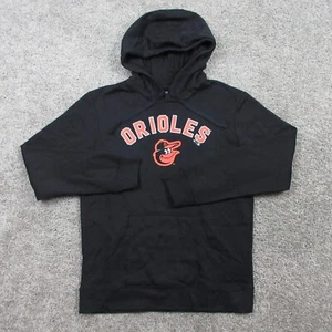 Baltimore Orioles Sweater Mens Medium Black Hoodie Sweatshirt Fanatics Fleece - Picture 1 of 8
