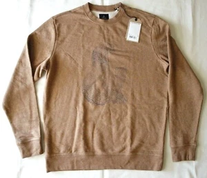 prAna Men's Embark Brown Heather Anderson Graphic Crew Sweatshirt M - Picture 1 of 3