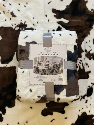Brand New Super Soft And Cozy Flannel Throw Blanket,cow Print,southern,50*60 Foto 1 de 3