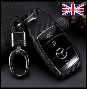 Carbon Key Cover Case For Mercedes A C E S G Class CLS GLC GLE 3 4 Button s71cfk - Picture 1 of 3