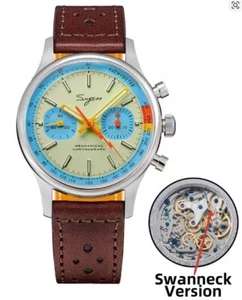 Sugess 1963 Pilot Watch Uomo Chrono Swanneck Meccanico Originale Gabbiano ST1901 - Foto 1 di 5
