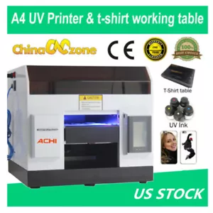 A4 UV Printer Epson R330 Printer Head Flatbed Cylindrical T-shirt Working Table - Picture 1 of 12