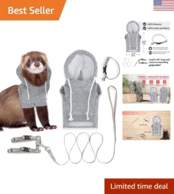 Ferret Accessories Bundle - Sweater, Leash, Harness & Collar Set - Small Breeds — 第 1/4 张图片