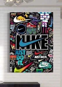 Just Do It Hypebeast Nike Leinwandbild - gerahmter Druck - Poster Papier - Wandbild - Bild 1 von 19