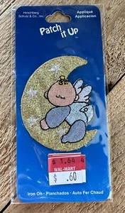 Hirschberg Schultz & Co Patch it Up Baby Angel With Moon Iron-On Patch Applique - Picture 1 of 3