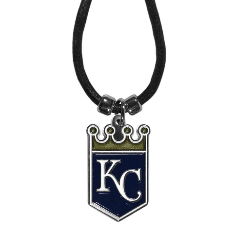 Kansas City Royals Cord Necklace with Logo Charm MLB Licensed Baseball Jewelry Cover