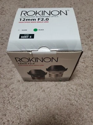 Brand new Rokinon 12mm f/2.0 Wide Angle Lens for Sony E-Mount - Black #2 SEALED - Image 1 of 4