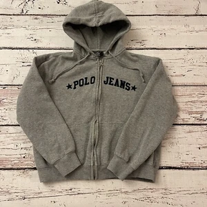 Polo Jeans Co/Ralph Lauren Boys Medium Long Sleeve Hoodie Zip Up Gray - Picture 1 of 8