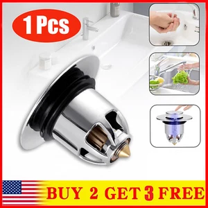 Universal Bathroom Drain Filter Plug Core Bounce Wash Basin Pop Up Sink Stopper - Bild 1 von 13