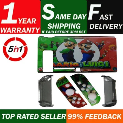 Mario Luigi Hard Protective Case Cover For Nintendo Switch 5-in-1 Set  UK SELLER - Image 1 of 4