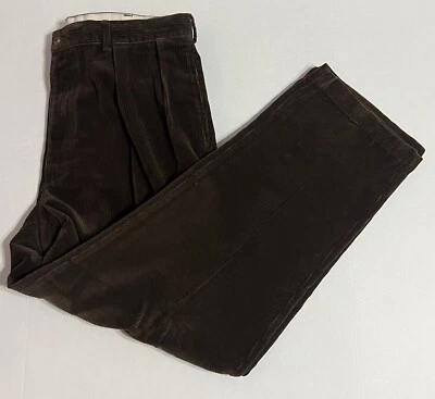 Polo Ralph Lauren Men’s 38x30 Brown Corduroy Pleated Chino Pants Golf Shield - Image 1 of 4