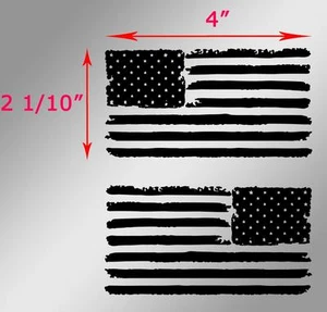 4" left and right distressed flag decals for wrangler rubicon stickers vinyl - Picture 1 of 2