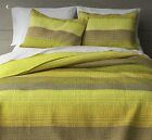 Set 2 Crate & Barrel King Pillow Shams Sedona Green Yellow 36"X20" Unused