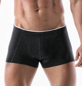 Geronimo Mens Underwear Cotton Boxer Black Hipster Graphite 1951b1 - Picture 1 of 4