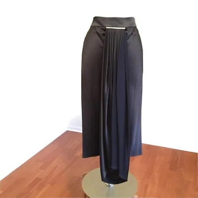 Драпированная спереди атласная черная юбка Jason Wu размер 10  - Изображение 1 из 4
