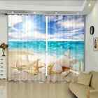 Precious White Starfish And Conch Printing 3D Blockout Curtains Fabric Window