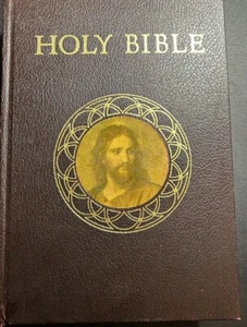 Vintage 1953 The Holy Bible Catholic Action Edition Hardcover Goodwill - Picture 1 of 7