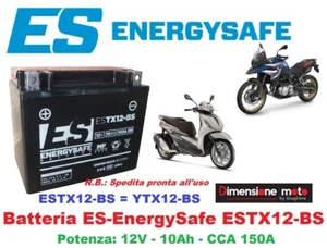 Batteria ES ESTX12-BS=YTX12-BS 12V-10Ah per PIAGGIO Vespa S 150 ie dal 2009-2012 - Foto 1 di 1