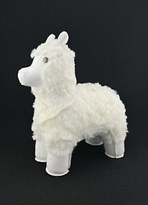 Adorable Zuny Lama Bookend White Faux Leather & Fur Classic Collection