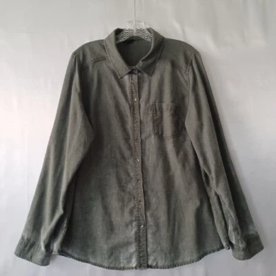 Camisa Torrid Mujer 1 Gris Carbón Ombre Camisa Abotonada Manga Larga Foto 1 de 4