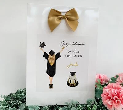 Graduation Gift Bag, Custom Personalised With Graduates Name, Congratulations